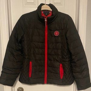 Tommy Hilfiger Men's Unisex Puffer Quilted Black w/Red Jacket Coat Size Large